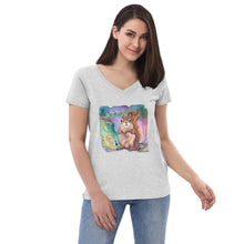Load image into Gallery viewer, Jenga Squirrel Women’s Recycled V-Neck T-Shirt
